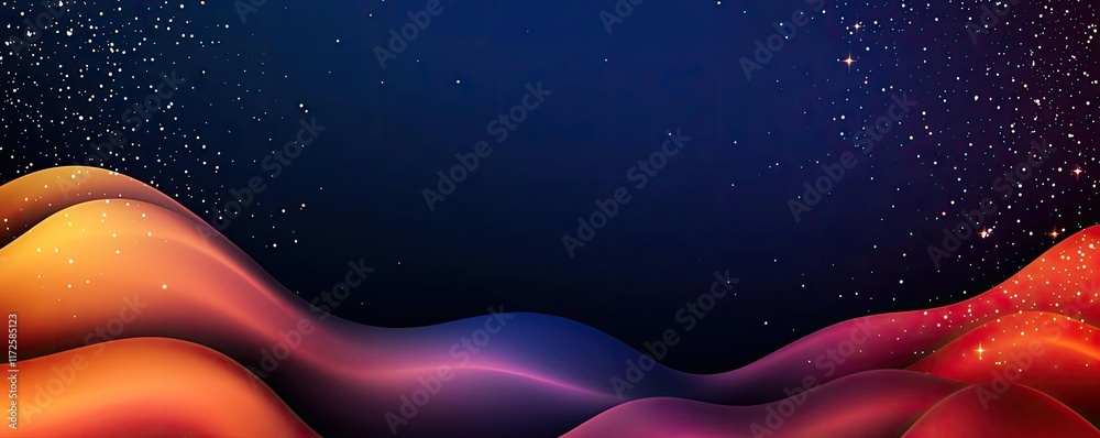 Aufkleber glitter abstract background concept. vibrant abstract wave design with colorful gradients and sparkl