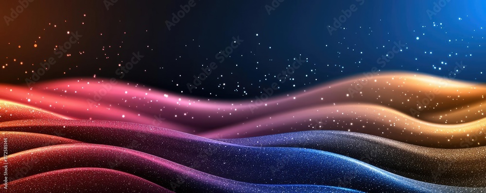 Aufkleber Glitter abstract background concept. Abstract waves of vibrant colors create a dynamic and energetic visual effect.
