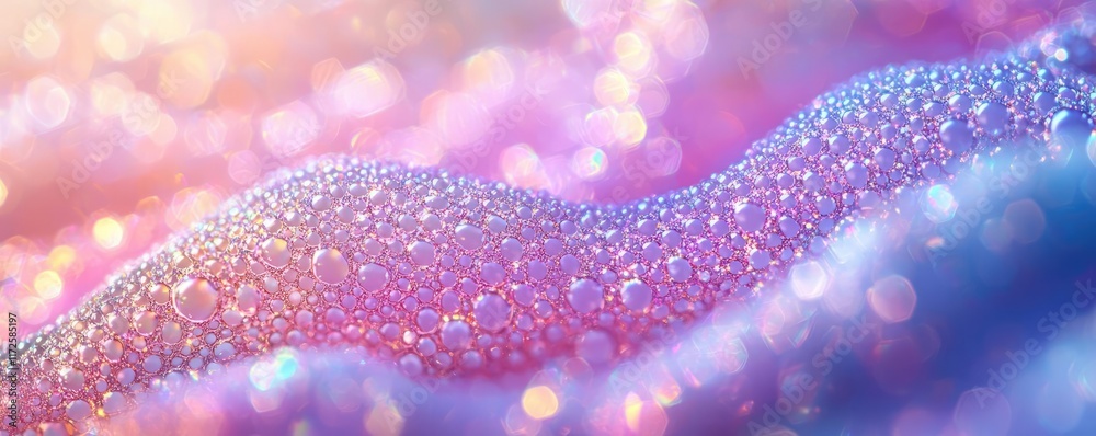 Aufkleber glitter abstract background concept. a vibrant, ethereal close-up of colorful water droplets on a sm