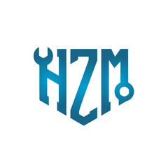 Blue Shield Letter H Z M Logo