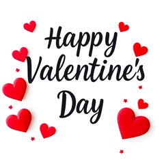 Valentine's Day greeting card design black text on white background