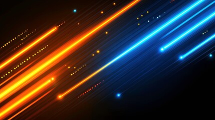 Dynamic light trails abstract background digital art dark environment high-contrast viewpoint motion concept