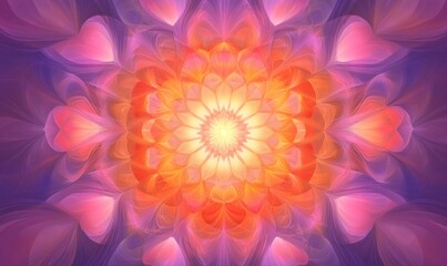 A vibrant, abstract floral design radiating warmth and harmony.