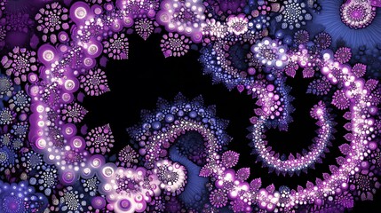 Abstract Purple And Blue Floral Spiral Design