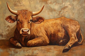 Small brown Thai cow image with generative ai