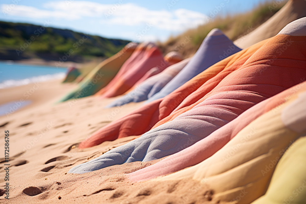 Wall mural beach sand dunes, with their undulating forms, play of light and shadow, and sense of escape and natural beauty, embody very essence of coastal landscapes