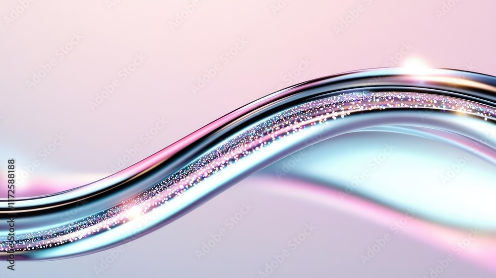 Aufkleber Glitter abstract background concept. Abstract wave design with colorful reflections and smooth gradients for creative projects.