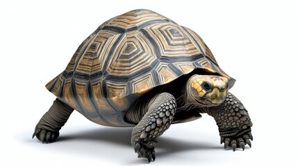 Obraz premium A detailed illustration of a turtle with a unique shell pattern.