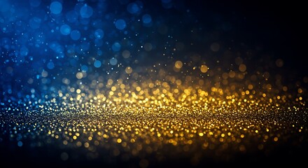Naklejka premium background of abstract glitter lights. blue, gold and black. de focused. banner 
