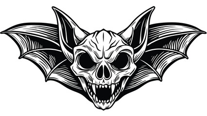 Bat Skull with Wing Detail