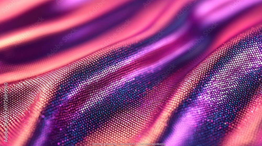 Poster glitter abstract background concept. close-up of colorful fabric texture with waves and shimmer in p