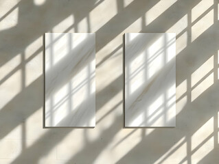 Obraz premium Elegant Mockup 3D Render Sunlit Marble