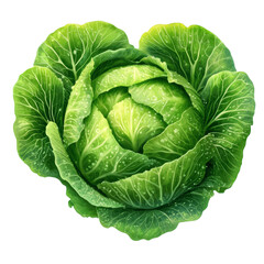 Fototapeta premium fresh green cabbage isolated on white transparent background