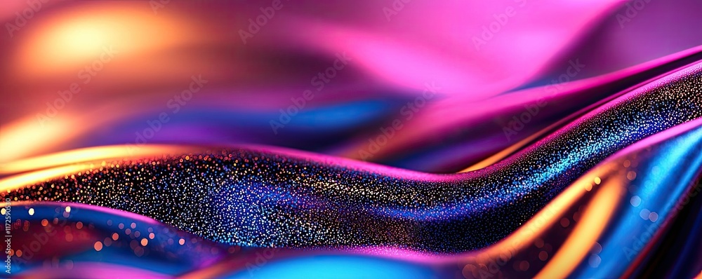Poster glitter abstract background concept. colorful, flowing abstract pattern with vibrant hues and glowin