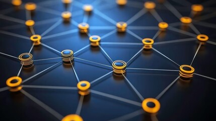 Dynamic network connection visualization digital space infographic technology environment abstract concept