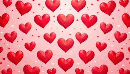 Seamless red hearts pattern Perfect for Valentine's Day & wedding designs , romance, love