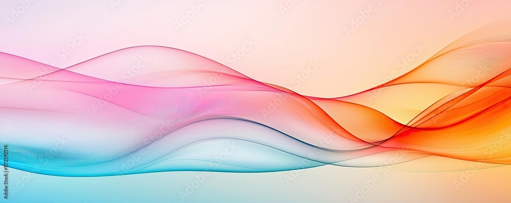 Aufkleber Waves abstract background idea. Colorful abstract waves create a serene and dynamic visual flow.