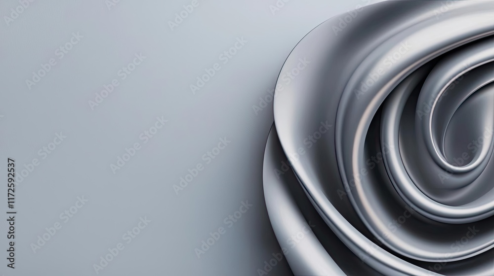 Poster metallic abstract background concept. elegant gray fabric forming a soft, wavy design resembling a r