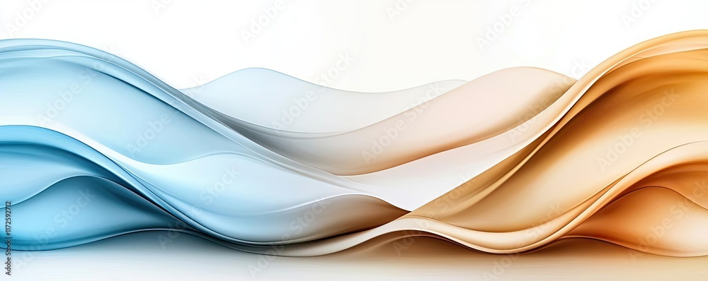 Poster waves abstract background idea. abstract waves in blue and orange create a smooth, modern design for