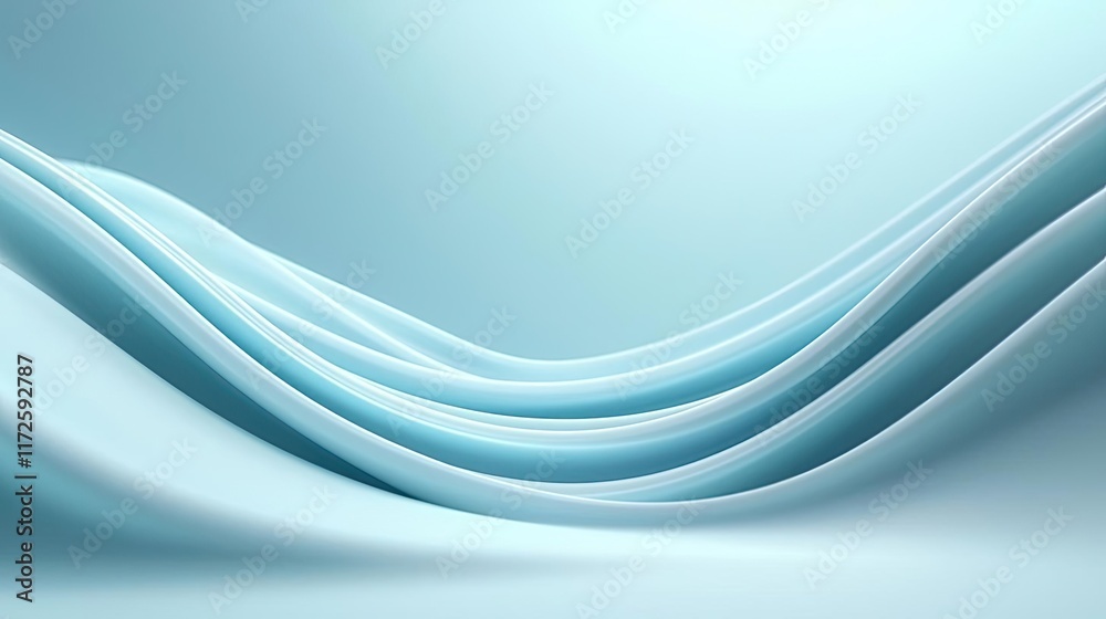 Aufkleber Waves abstract background idea. Elegant blue wave abstract background design for creative projects and digital media.