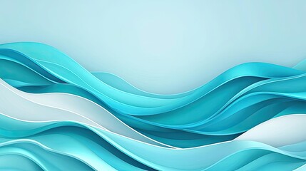 Fototapeta premium Waves abstract background idea. Abstract waves of blue and white create a calming visual effect in this design.