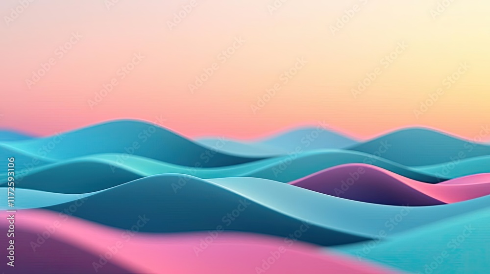 Poster waves abstract background idea. abstract waves in vibrant colors blend seamlessly against a pastel s