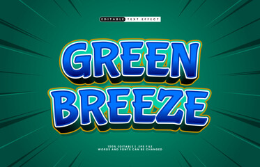 green breeze editable text effect with a nature and fresh text style