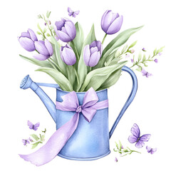 Pastel Easter Garden Clipart Vector Illustration