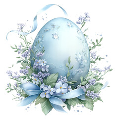 Pastel Easter Garden Clipart Vector Illustration