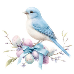 Pastel Easter Garden Clipart Vector Illustration