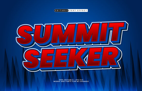 summit seeker editable text effect with a hiking and adventure text style
