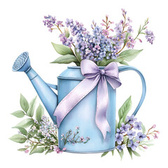 Pastel Easter Garden Clipart Vector Illustration
