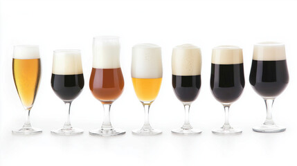 Glass of beers isolated on white background