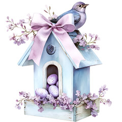 Pastel Easter Garden Clipart Vector Illustration