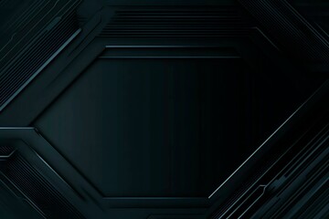 Obraz premium Abstract close-up of a glowing blue digital circuit board, showcasing intricate connections and technological design on a black background. 