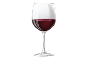A crystal wine glass filled with rich red wine, showcasing its elegant shape and deep color.