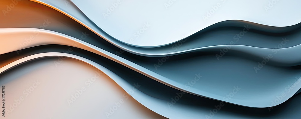 Poster Waves abstract background idea. Abstract waves pattern with soft colors creating a modern and sleek design.