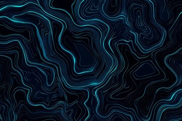 Fototapeta premium Abstract close-up of a glowing blue digital circuit board, showcasing intricate connections and technological design on a black background. 