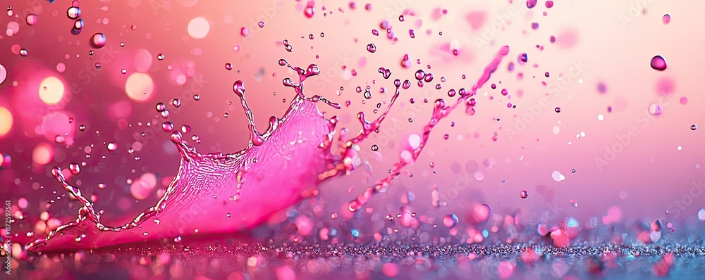 Aufkleber splash abstract background concept. a stunning splash of pink liquid with vibrant colors in a dynami