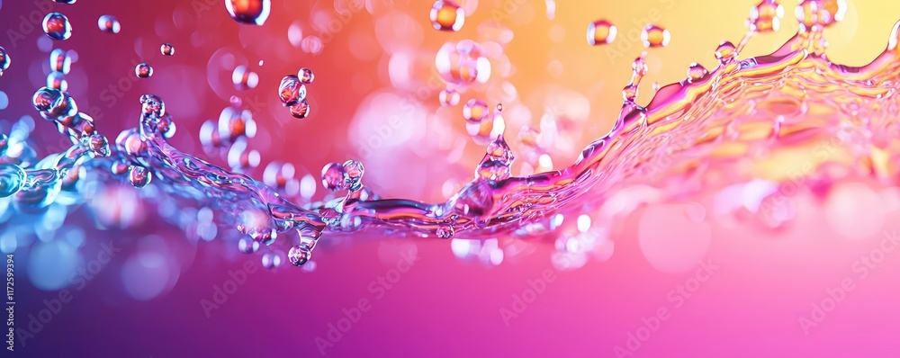 Poster Splash abstract background concept. Colorful water splashes create a vibrant and dynamic visual experience.
