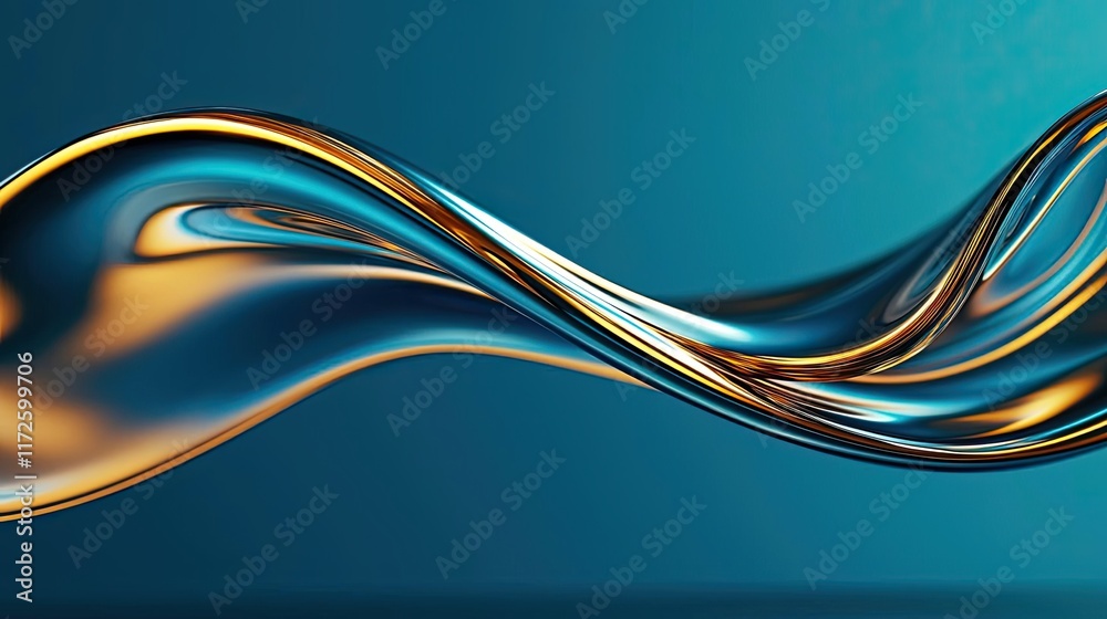 Poster splash abstract background concept. abstract flowing wave design in vibrant blue and gold tones for 