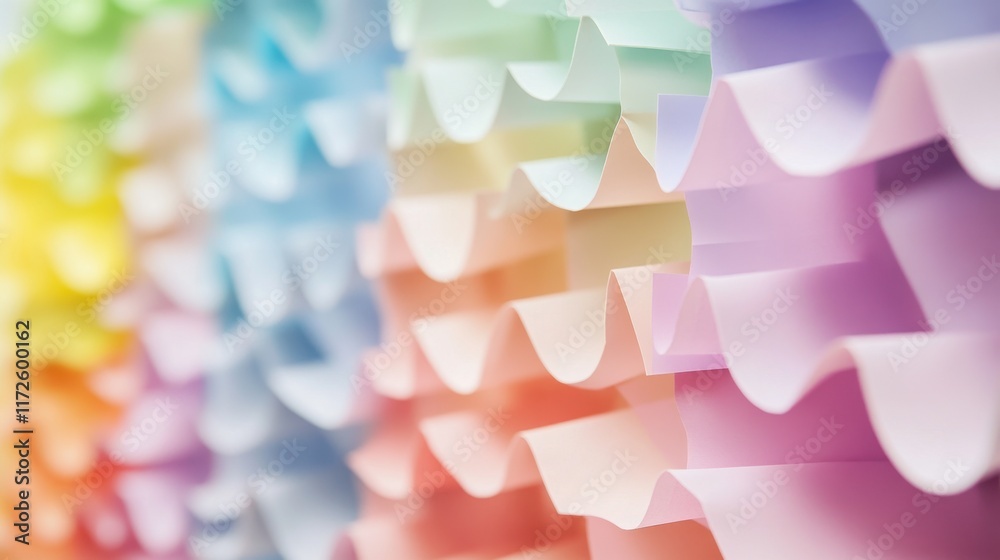 Wall mural a colorful paper with a rainbow pattern. the paper is made of tissue and is arranged in a way that i