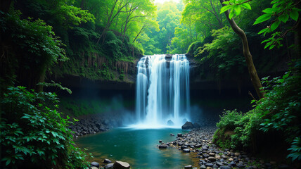 Obraz premium waterfall in the forest