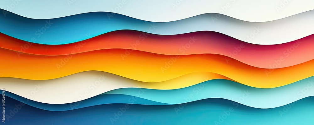 Poster Waves abstract background idea. Colorful abstract waves create a dynamic and modern background for various designs.