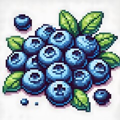 Fototapeta premium 블루베리, 픽셀아트, jpeg (Blueberry, pixel art)