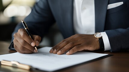 Businessman Signing a Document
