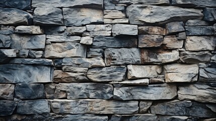 Fototapeta premium Textured Gray Stone Wall Background With Natural Details
