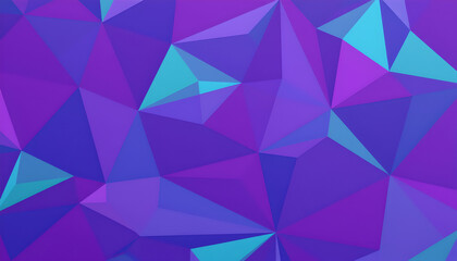 Fototapeta premium Dynamic Low-Poly Geometric Pattern in Purple and Teal for Digital Backgrounds