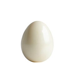 A smooth, oval-shaped egg with a glossy surface, reflecting light subtly, showcasing its creamy color.