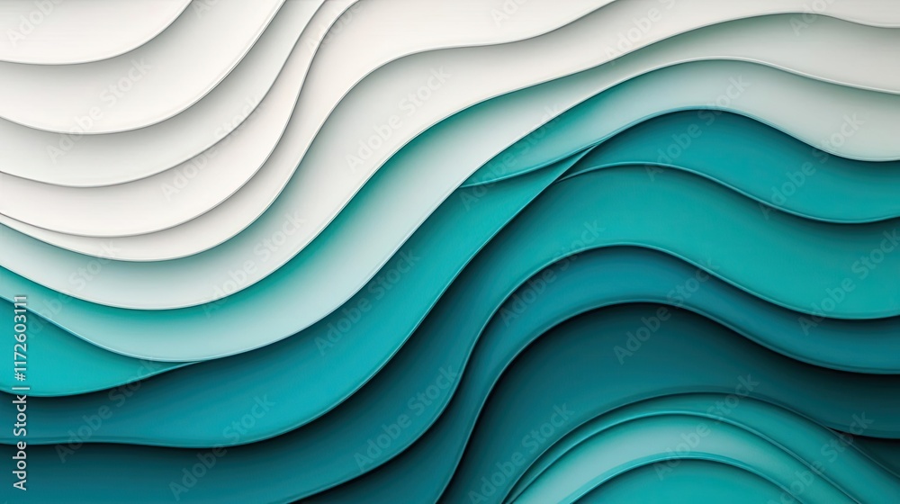 Aufkleber Waves abstract background idea. Abstract wavy patterns in cool colors create a modern and artistic visual sensation.